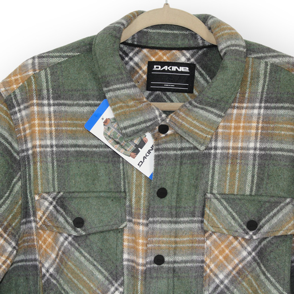 XXL NEW Dakine Shirt Jacket Shacket Chore Barn Snap Plaid Flannel Fleece Pockets - Picture 7 of 12